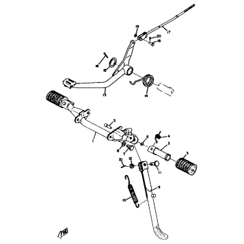 STAND, FOOTREST & REAR BRAKE PEDAL