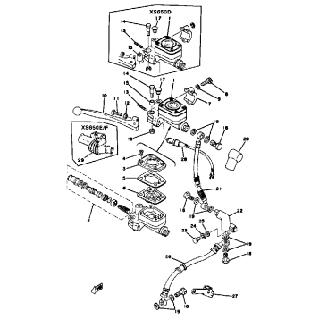 MASTER CYLINDER BRAKE HOSE XS650D E E006501~ F