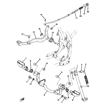 STAND FOOTREST BRAKE PEDAL YZ80F