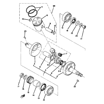 CRANKSHAFT - PISTON YZ80C