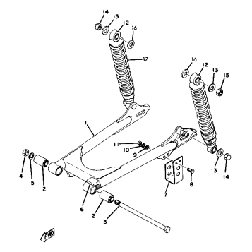 REAR ARM REAR CUSHION YZ80D