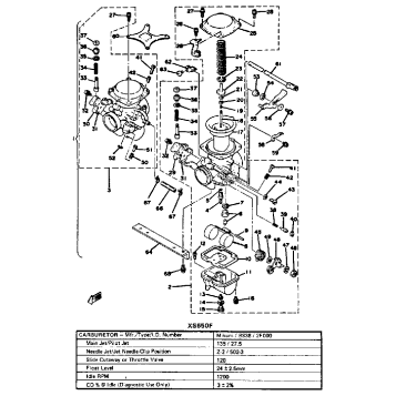 CARBURETOR XS650 E006501~ F