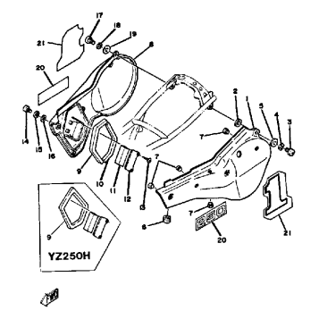 SIDE COVER YZ250G H