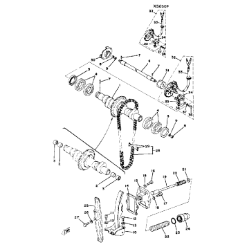 CAMSHAFT CHAIN TENSIONER XS650D E E006501~ F