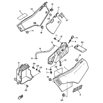 SIDE COVER - OIL TANK XT600L - N