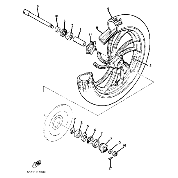 FRONT WHEEL XJ550H J K