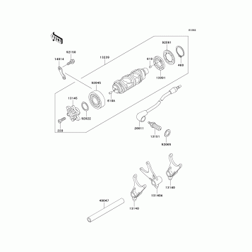 Gear Change Drum/Shift Fork(s)