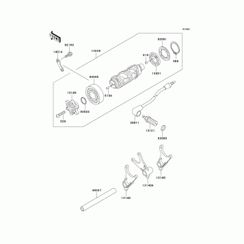 Gear Change Drum/Shift Fork(s)