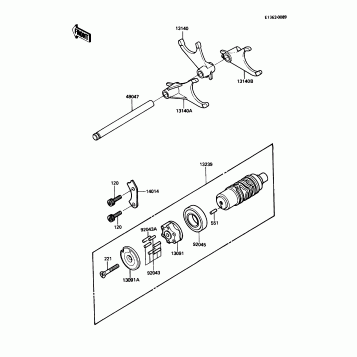 Gear Change Drum/Shift Fork(s)