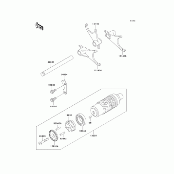 Gear Change Drum/Shift Fork(s)