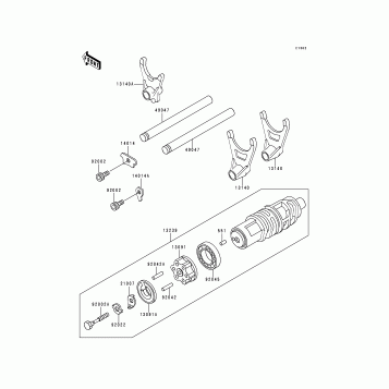 Gear Change Drum/Shift Fork(s)