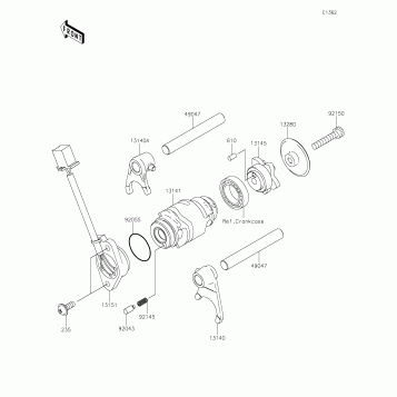 Gear Change Drum/Shift Fork(s)