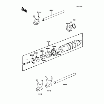 Gear Change Drum/Shift Fork(s)