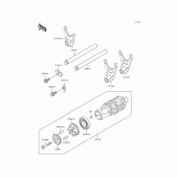 Gear Change Drum/Shift Fork(s)