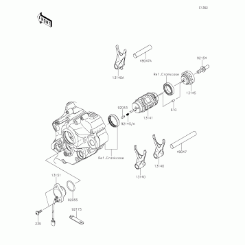 Gear Change Drum/Shift Fork(s)