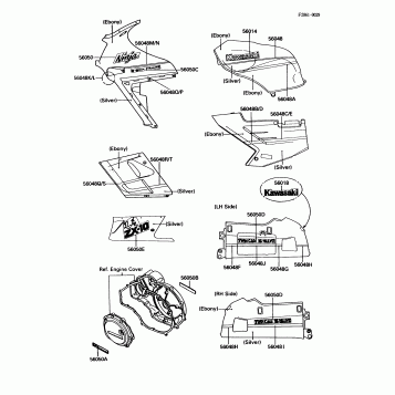 Decals(Ebony/Silver)(ZX1000-B1)