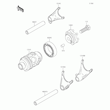 Gear Change Drum/Shift Fork(s)