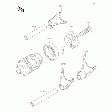 Gear Change Drum/Shift Fork(s)