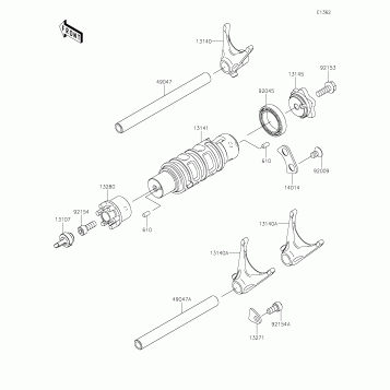 Gear Change Drum/Shift Fork(s)
