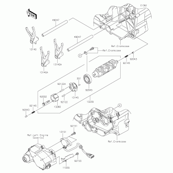 Gear Change Drum/Shift Fork(s)
