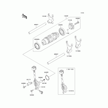 Gear Change Drum/Shift Fork(s)