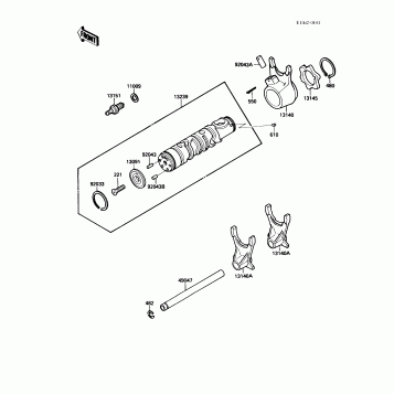 Gear Change Drum/Shift Fork(s)