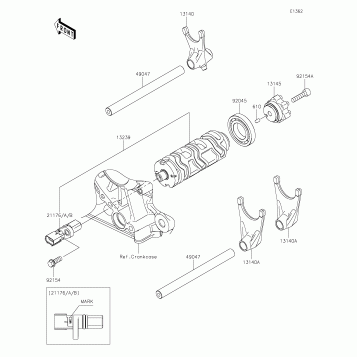 Gear Change Drum/Shift Fork(s)