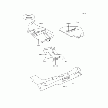 Decal(Red)(ZX600- D3)