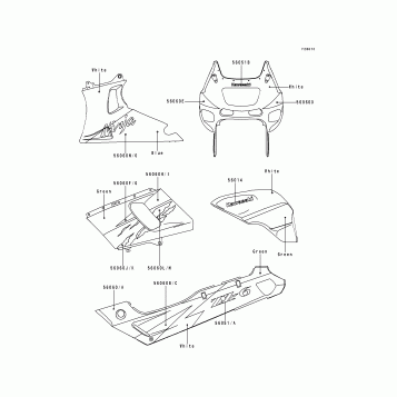 Decals(Green/White)(ZX600-E2/E3)
