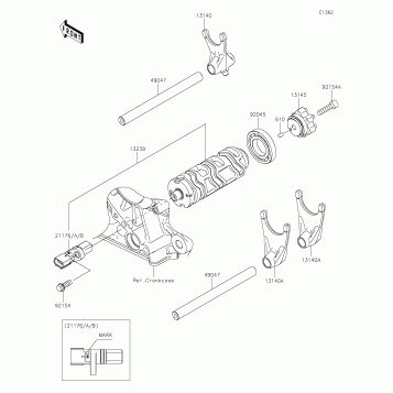 Gear Change Drum/Shift Fork(s)