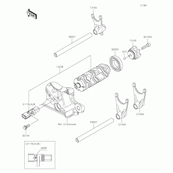Gear Change Drum/Shift Fork(s)