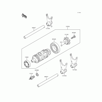 Gear Change Drum/Shift Fork(s)