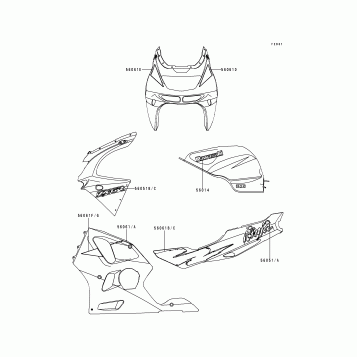 Decals(Green/White)(ZX600-F1)