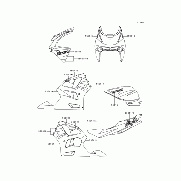 Decals(Green/White)(ZX600-F2)