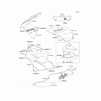 Decals(Silver/Black)(CN)(ZX600-J1)