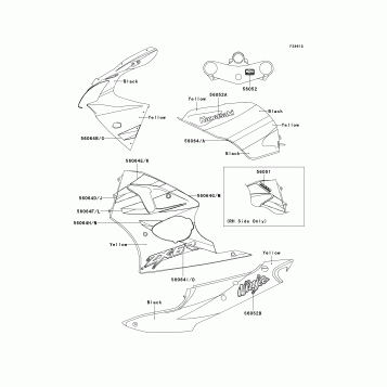 Decals(Yellow/Black)(ZX600-J2)