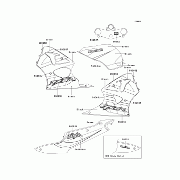 Decals(Green/Black)(ZX600-J3)