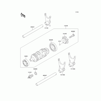 Gear Change Drum/Shift Fork(s)