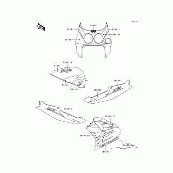 Decals(Green/White)(ZX750-L3)