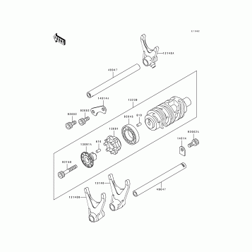 Gear Change Drum/Shift Fork(s)
