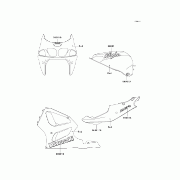 Decals(Red)(ZX750-P1)