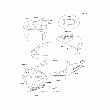 Decals(Green/White)(ZX750-P2)