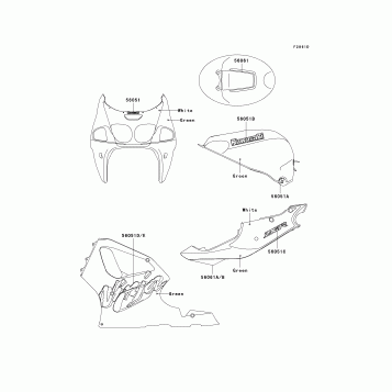Decals(Green)(ZX750-P3)