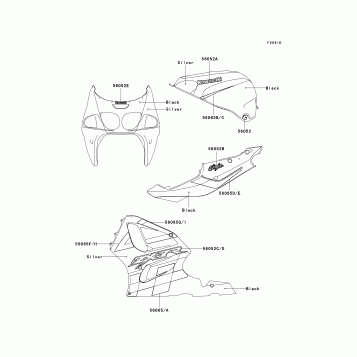 Decals(Silver/Black)(ZX750-P7)