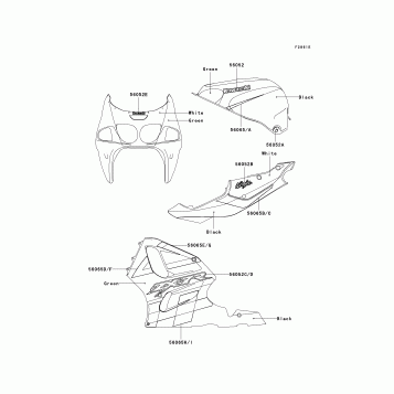 Decals(Green/Black)(ZX750-P7)