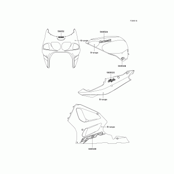 Decals(Orange)(ZX750-P8)