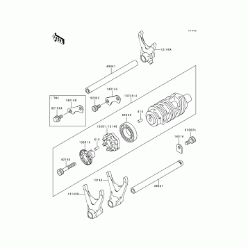 Gear Change Drum/Shift Fork(s)