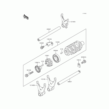 Gear Change Drum/Shift Fork(s)