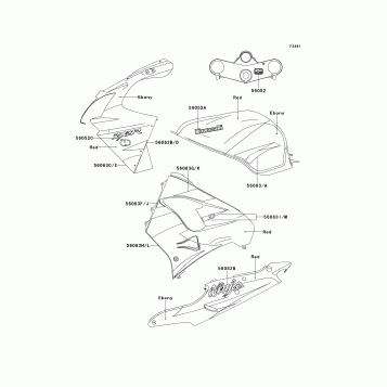Decals(Ebony/Red)(ZX900-E1)