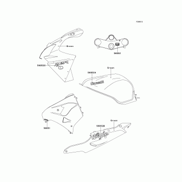 Decals(Green)(ZX900-E2)